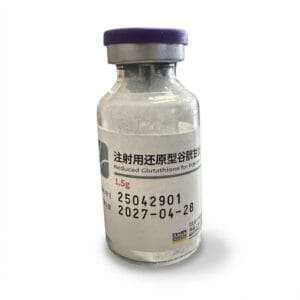Vital Aminos Glutathione 1500mg peptide vial with purple and white branding, lab-verified for purity.